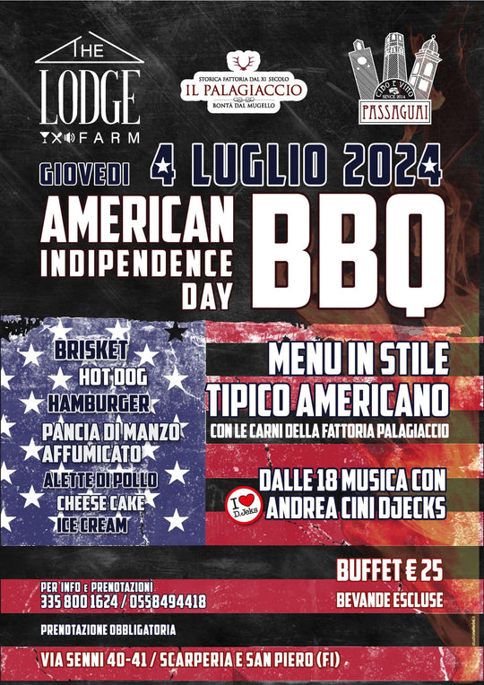 AMERICAN BBQ - GIOVEDI' 04/07 AL THE LODGE FARM