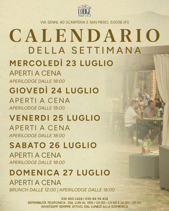 CALENDARIO DELLA SETTIMANA