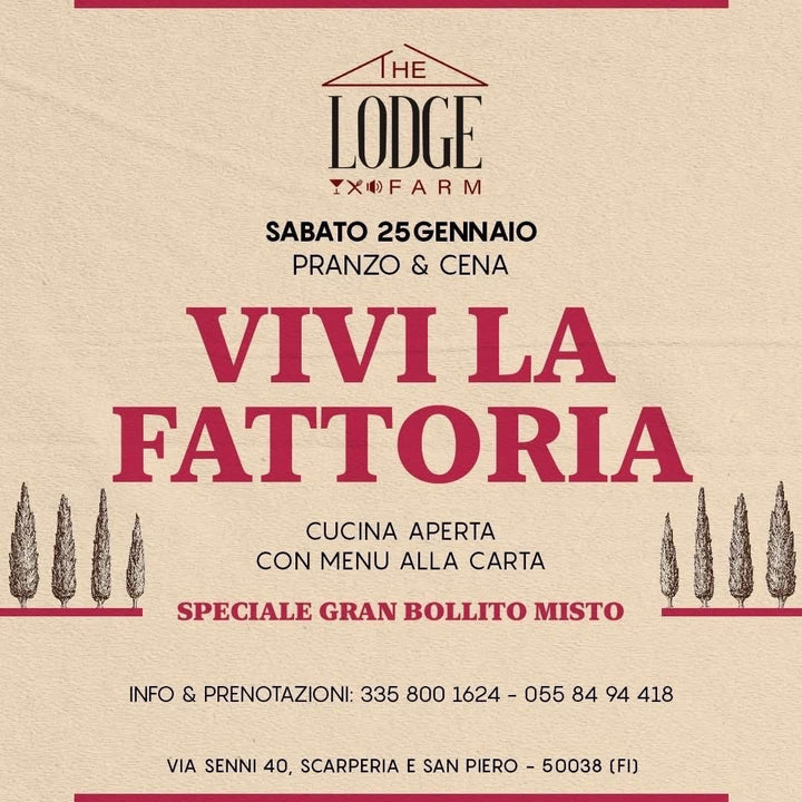 SABATO 25 GENNAIO - PRANZO & CENA - VIVI LA FATTORIA